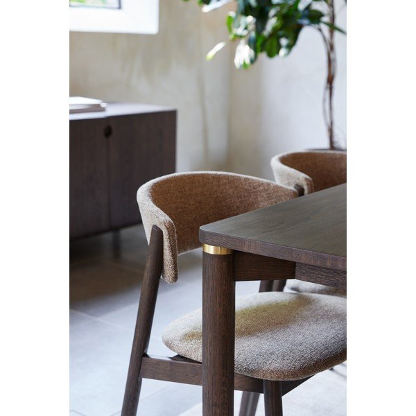 Scaune de dining bej-maro închis 2 buc. din metal Revere – Unique Furniture-image-3