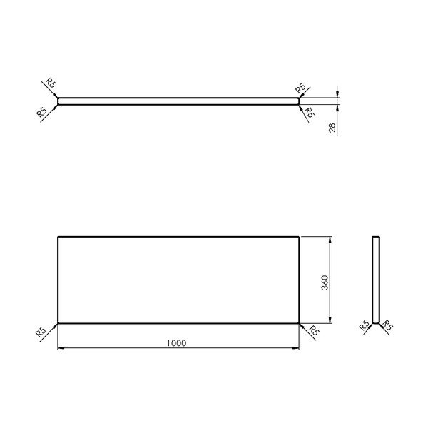Blat sub chiuvetă în culoare naturală din lemn de stejar 100x36 cm Woody – Sapho-image-3