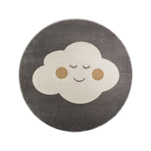 Covor rotund KICOTI Cloud, ø 80 cm, gri-alb