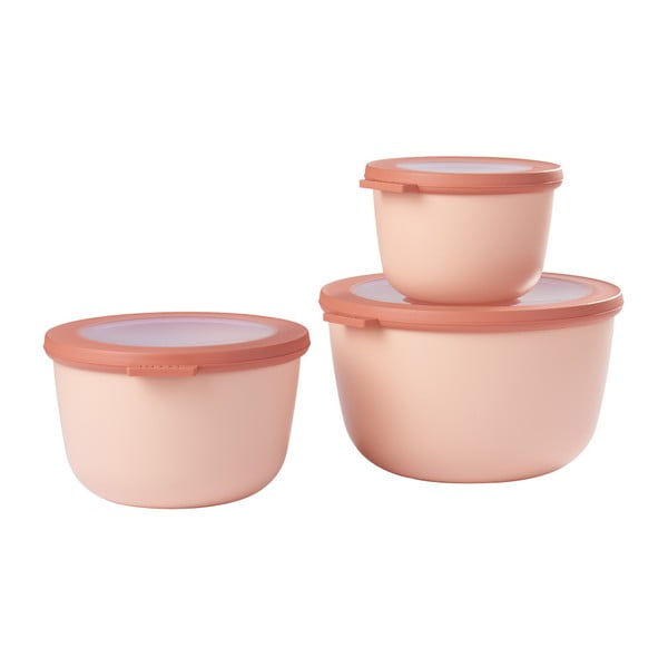 Set 3 cutii pentru gustări Mepal Cirqula Nordic, roz