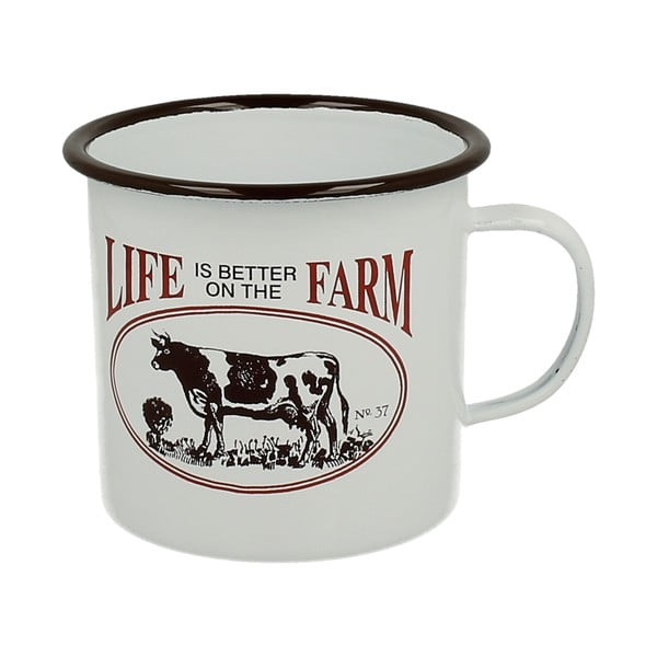 Cană smălțuită Duo Gift Cow Farm