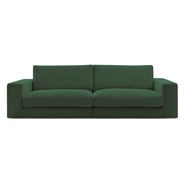 Canapea verde-închis cu tapițerie din catifea reiată  274 cm Leonard – Bobochic Paris