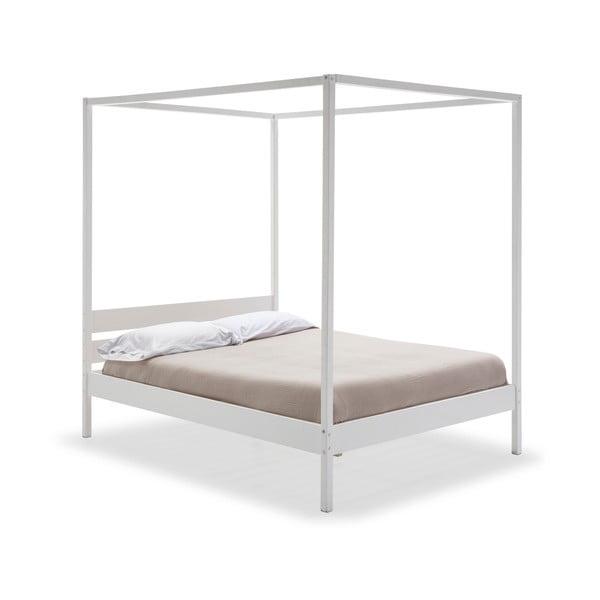 Pat matrimonial alb cu somieră 140x190 cm Dossel – Marckeric-image-3