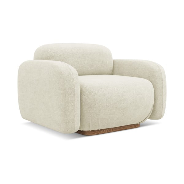 Modul pentru canapea modulară crem cu tapițerie din țesătură bouclé Ailani – Makamii