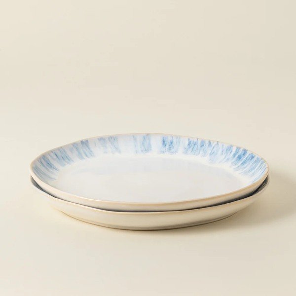 Farfurie albă/albastră din gresie ø 28 cm Brisa – Costa Nova-image-2