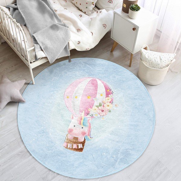 Covor pentru copii albastru deschis ø 100 cm Comfort – Mila Home-image-3
