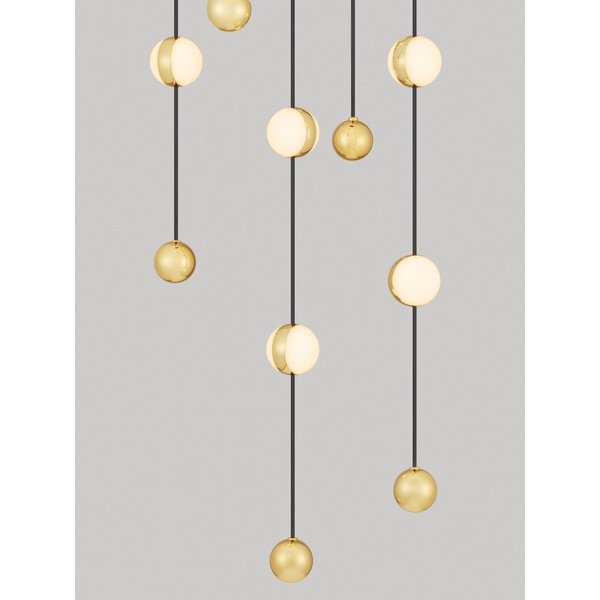 Lustră negru-mat LED cu intensitate reglabilă din aluminiu cu abajur din sticlă acrilică ø 38 cm Alcinoe – Nova Luce-image-2
