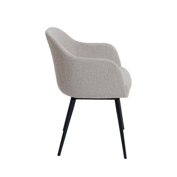 Scaun de sufragerie bej cu cotiere tapițat Leone – Light & Living-image-2