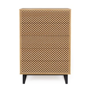 Comodă în decor de stejar Woodman Camden Diamond Print, 80 x 123 cm