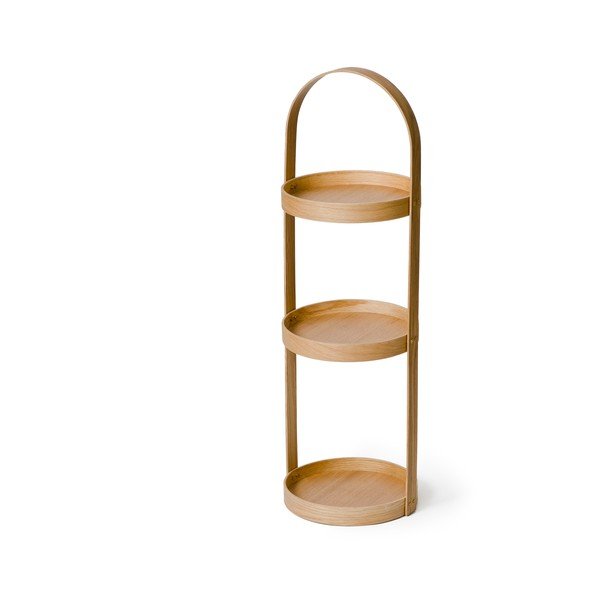 Suport din lemn pentru baie, cu 3 etajere Wireworks Round Caddy Mezza-image-4