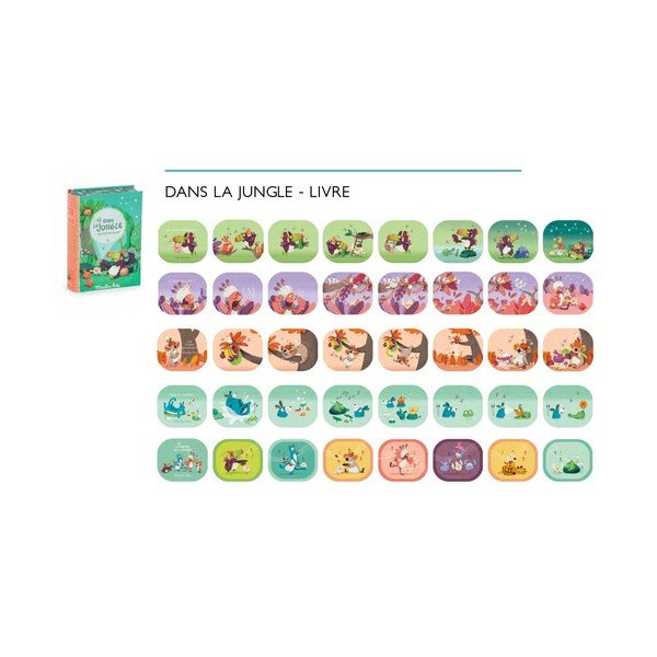 Set proiector de povești pentru copii Moulin Roty „Jungle”-image-1