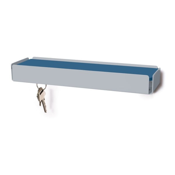 Suport pentru chei gri deschis cu raft albastru Slawinski Key Box
