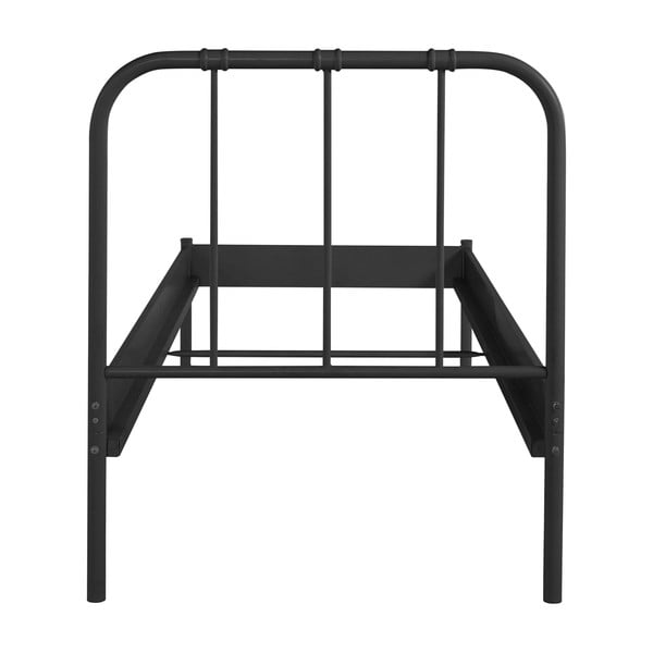 Pat negru din metal fără somieră 90x200 cm Aaron – Støraa-image-4