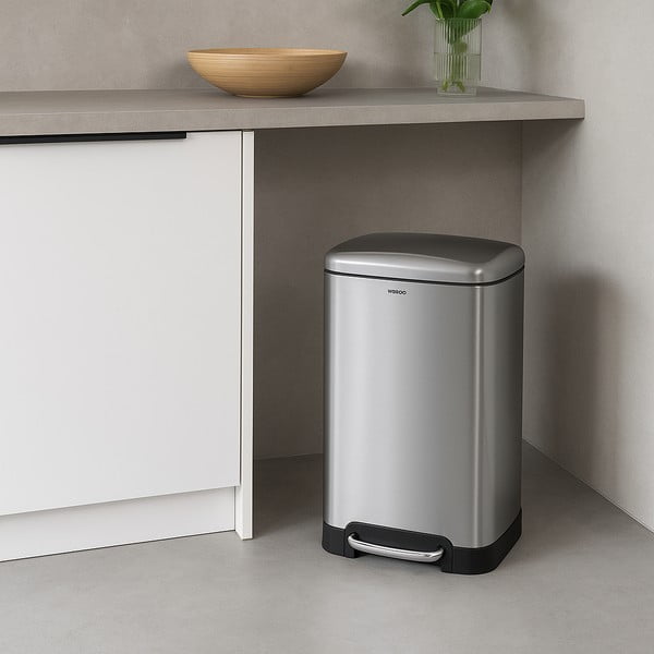 Coș de gunoi Wenko, 30 l, argintiu-image-1