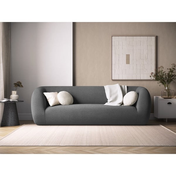 Canapea gri cu tapițerie din stofă bouclé 230 cm Essen – Cosmopolitan Design-image-4