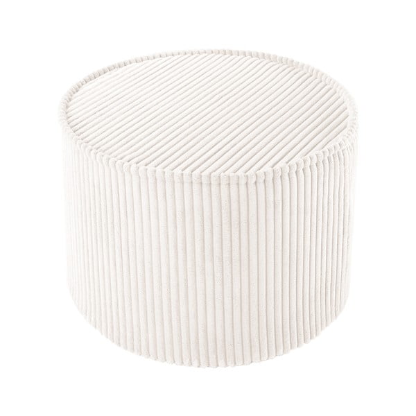 Puf de copii crem cu tapițerie din catifea reiată – Wigiwama