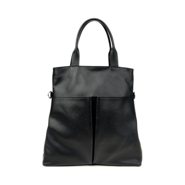 Geantă de mână tote din piele Roberta M, negru