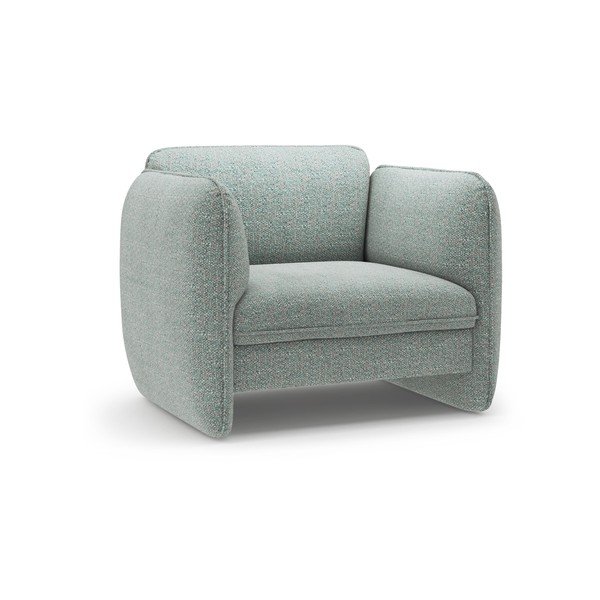 Fotoliu albastru cu tapițerie din chenille Georgia – Micadoni 