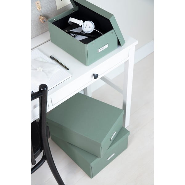 Cutie de depozitare albastru-verde din carton cu capac 34,5x45x18,5 cm Katrin Canvas Paper Laminate – Bigso-image-1