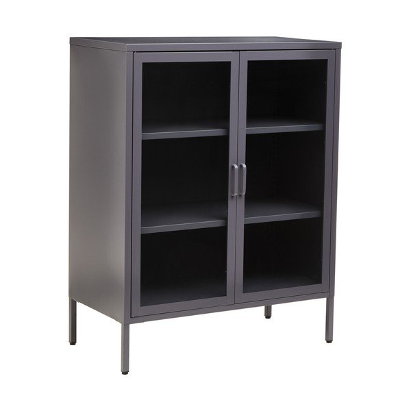 Vitrină gri din oțel 80x102x40 cm Acier – Premier Housewares