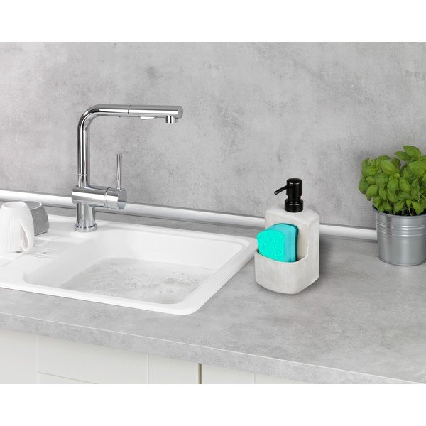 Dozator de săpun din ceramică Wenko Concrete, alb-image-1