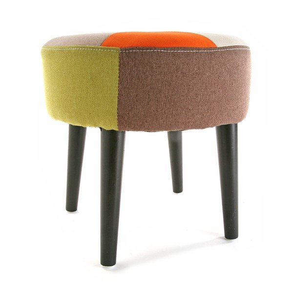 Taburet Versa Red Patchwork, ⌀ 35 cm-image-1