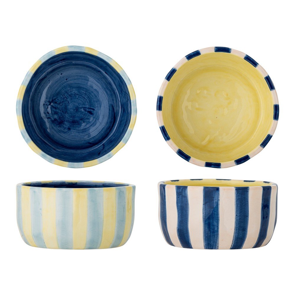 Boluri mici galbene/albastre 4 buc. din ceramicÄ300 ml Phoenix âu0080Bloomingville