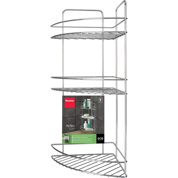 Raft pentru baie argintiu lucios din oțel Luxy – Metaltex-image-2