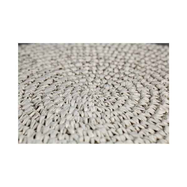 Puf din rafie cu detalii albe HSM collection Raffia, 40 x 50 cm-image-2