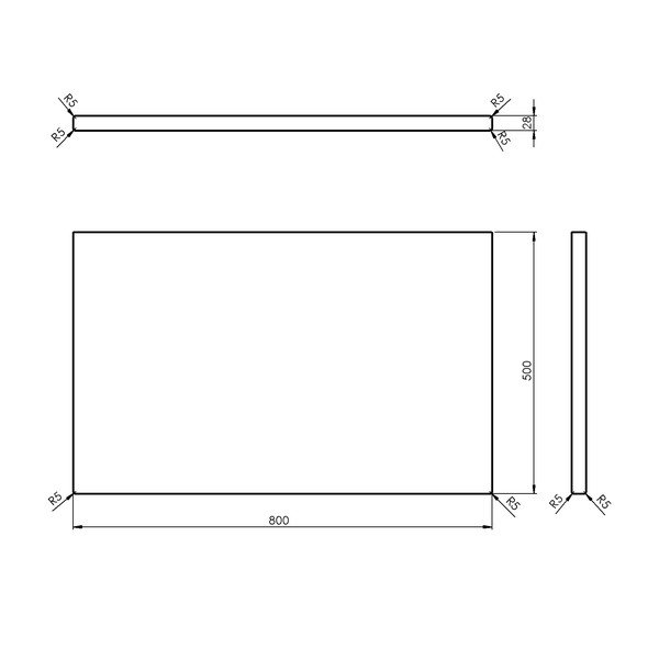 Blat sub chiuvetă în culoare naturală din lemn de stejar 80x50 cm Woody – Sapho-image-4