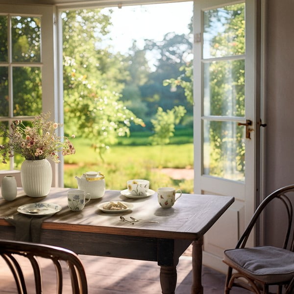 Farfurie albă pentru desert  din porțelan ø 22 cm Hammershøi Summer – Kähler Design-image-3