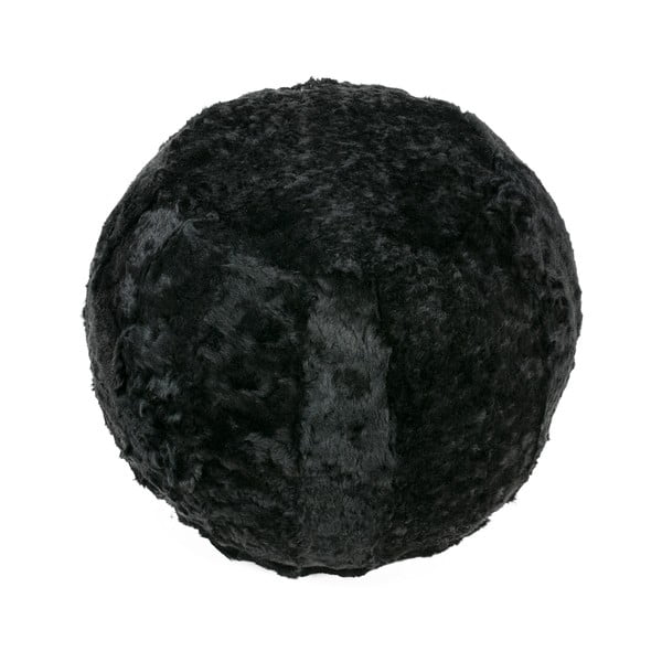 Pouf de blană Dyed Black, 35x42 cm