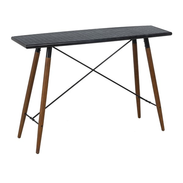Masă consolă neagră din metal 38x120 cm Oslo – Ixia