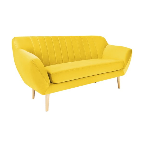 Canapea cu tapițerie din catifea Mazzini Sofas Sardaigne, 158 cm, galben-image-2