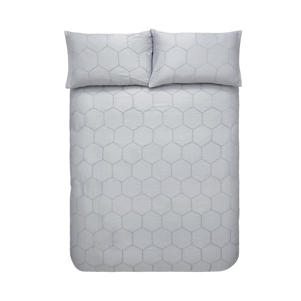 Lenjerie de pat din bumbac Bianca Honeycomb, 200 x 200 cm, gri