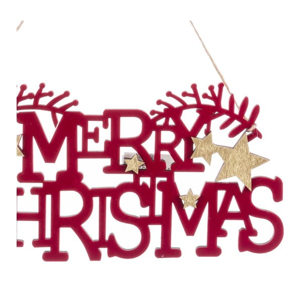 Decorațiune suspendată pentru Crăciun din lemn 22 cm Merry Christmas – Casa Selección-image-1