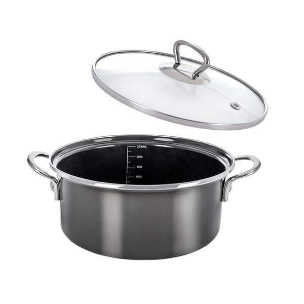 Cratiță cu capac smalțuită 2,5 l Metalic – Orion