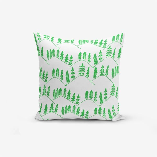 Față de pernă cu amestec din bumbac Minimalist Cushion Covers Modern Agac Verde, 45 x 45 cm