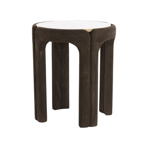 Măsuță auxiliară rotundă cu blat din piatră ø 45 cm Ali – Light & Living