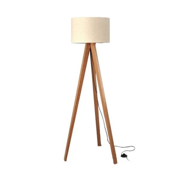 Veioză cu picior Tripod Beige/Walnut