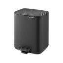 Coș de gunoi gri închis cu pedală din oțel 7 l Bo – Brabantia