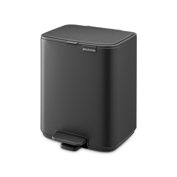 Coș de gunoi gri închis cu pedală din oțel 7 l Bo – Brabantia