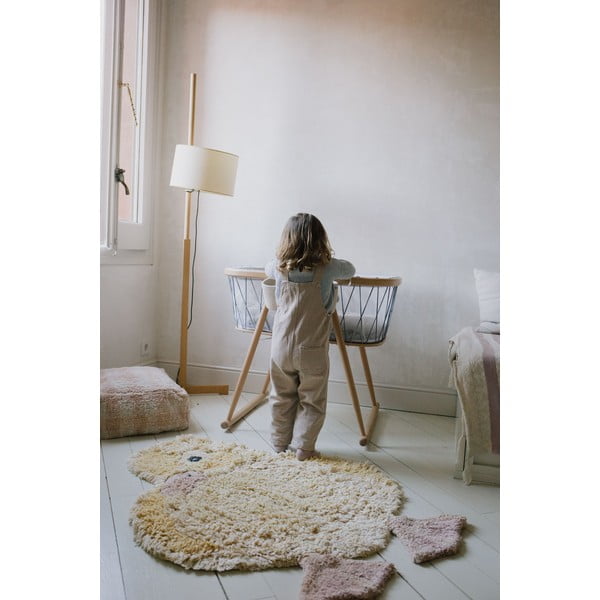 Covor pentru copii galben lavabil/țesut manual din bumbac 95x120 cm Ducky – Lorena Canals-image-3