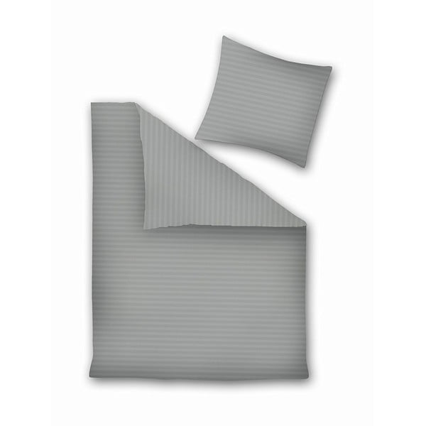 Lenjerie pentru pat dublu, din microfibrăo DecoKing, 230 x 220 cm, gri