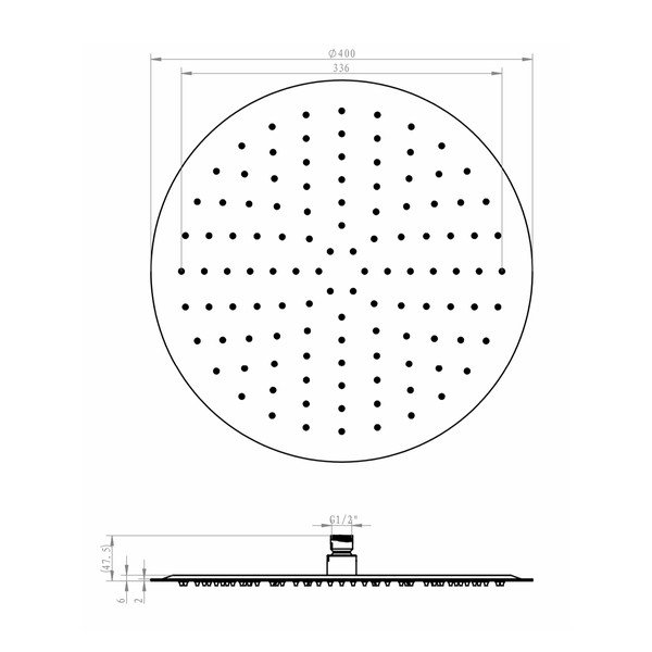 Cap de duș argintiu lucios din oțel inoxidabil ø 40 cm Slim – Sapho-image-1