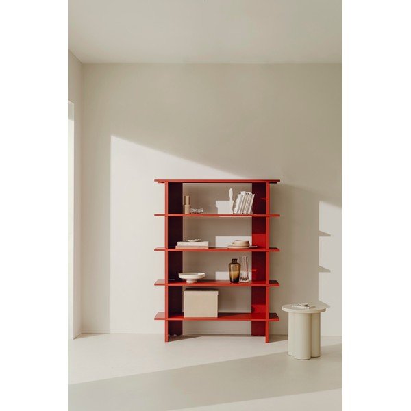 Bibliotecă roșie din metal 120x156x37 cm Hes – noo.ma-image-1