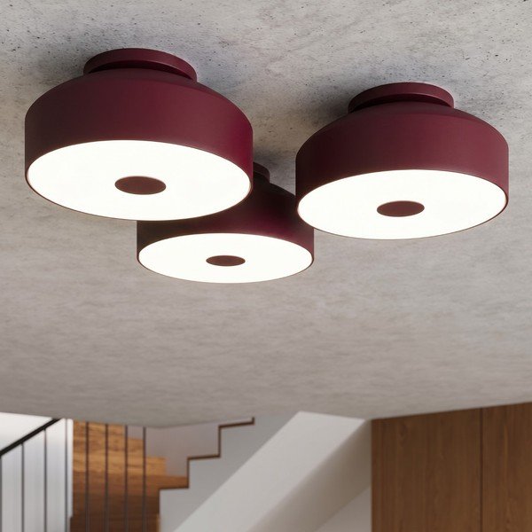 Plafonieră burgundy din oțel ø 30 cm Omiq – Sollux-image-3