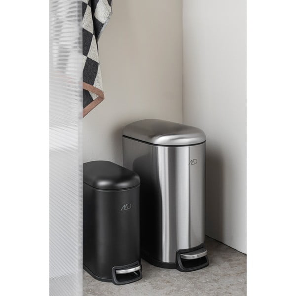 Coș de gunoi argintiu cu pedală din oțel inoxidabil 10 l Wather – Mette Ditmer Denmark-image-2