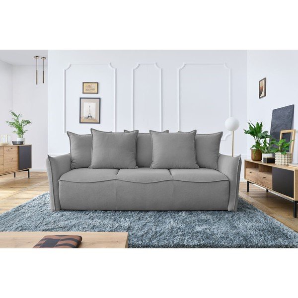 Canapea gri deschis extensibilă 226 cm Leon – Bobochic Paris-image-1