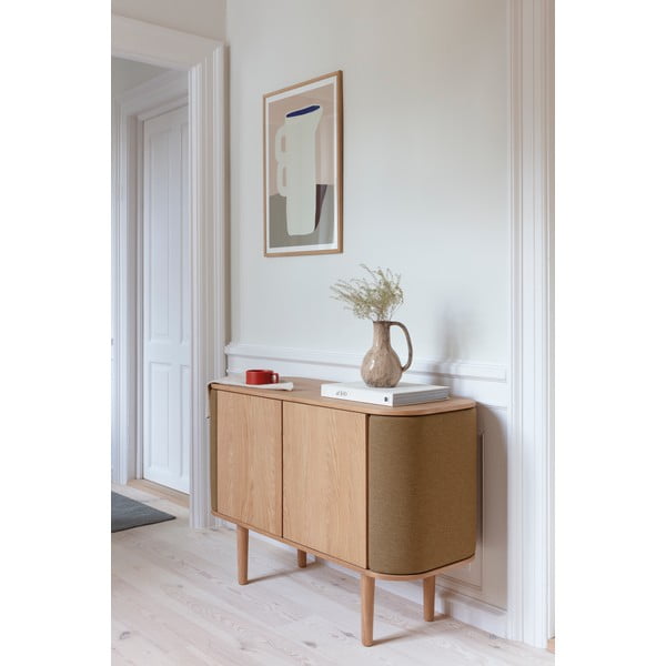 Comodă în culoare naturală/maro deschis joasă cu aspect de lemn de stejar 109x75 cm Treasures – UMAGE-image-1